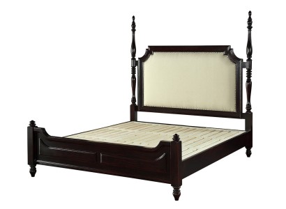  Роскошная двуспальная кровать из темного дерева
