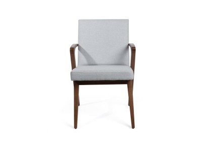 Белый стул класса люкс из качественного текстиля и дерева