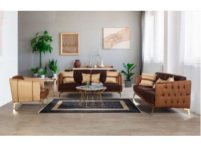 Sofagarnitur Sofa Garnitur 3+3+1 Sitzer Sessel Chesterfield Dreisitzer