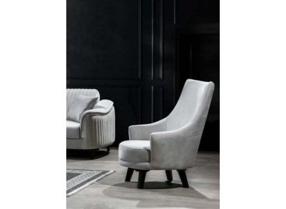 Белое кресло для гостиной из качественного материала в стиле модерн