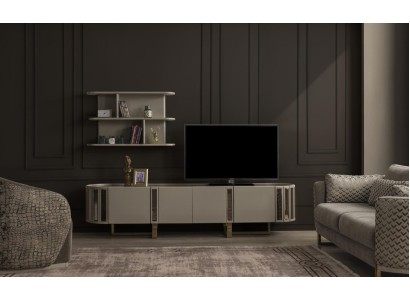 Oval TV stand TV-cabinet Lowboard tv Sideboard Chest of drawers Living room Wood Furniture