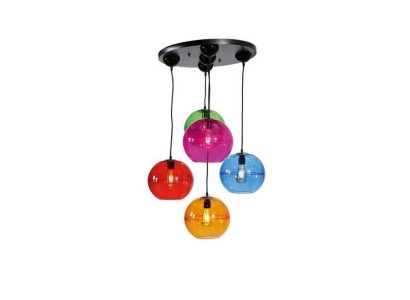 Дизайнерский потолочный светильник с цветными плафонами
