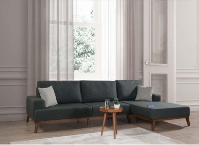 Ecksofa L-Form Garnitur Textil Sitz Wohnzimmer Polstermöbel Ecke Sofa