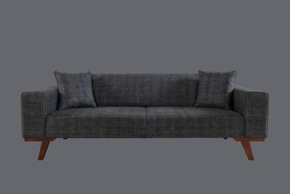 Sofagarnitur 3+3+1 Sitz Design Sofas Polster Couchen Grau Möbel 3tlg