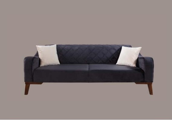 Wohnzimmer Sofagarnitur Sofa 3+3+1 Blaue Polster Set Sessel Textil