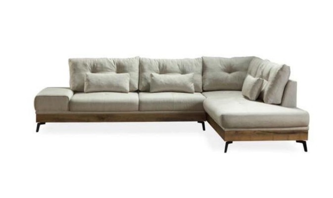 Möbel Ecksofa Holz Couch Wohnzimmer Sofa Couchen Sofas L-Form