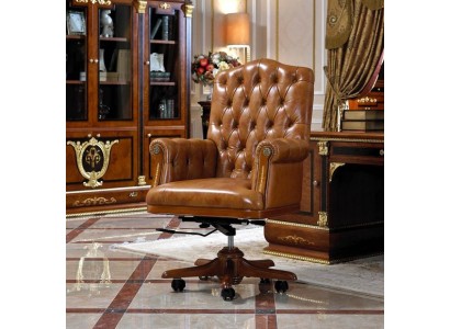 Респектабельное дизайнерское кресло "Честерфилд" для руководителя изготовлен из высококачественных материалов