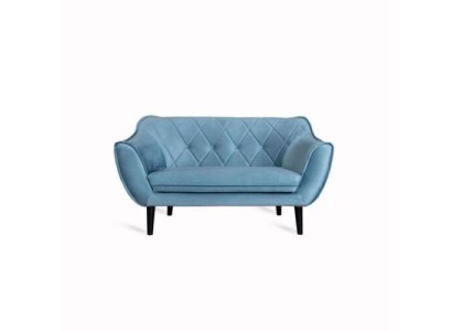 Комфортный мягкий 2-местный диван в люксовой обивке нежно голубом цвете