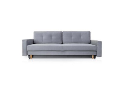Комфортный и функциональный раскладной 3 -местный диван в светло-сером цвете в современном стиле