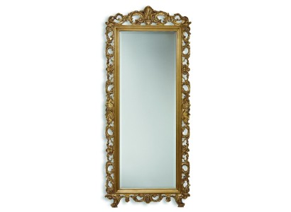 Большое настенное зеркало в классическом стиле с деревянной рамой, отделанной золотом, для прихожей