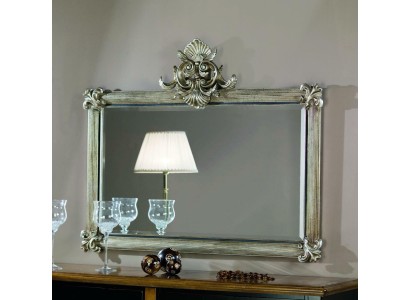 Большое настенное зеркало в деревянной раме в классическом стиле Барокко от итальянских производителей мебели