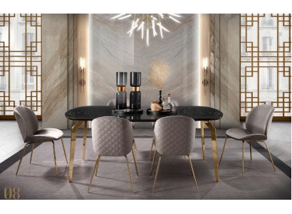 Esstisch Design Möbel Italien Luxus Esszimmer Tisch Esstische Marmor Edelstahl