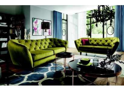 3-х местный диван софа с роскошной спинкой "Честерфилд" в элегантном стиле 
