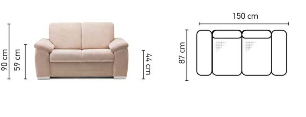 Design 2 Sitzer Relax Sofas Club Lounge Sofa Textil Polster Couch Stoff Couchen