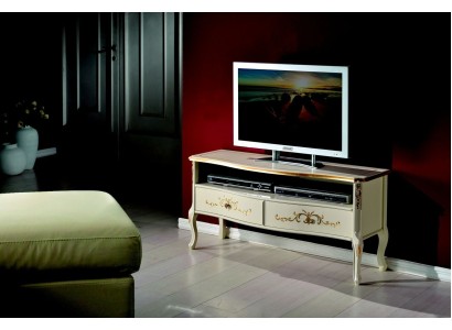 Изумительная тумба под телевизор в цвете слоновая кость от производителей мебели Италии
