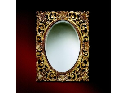 Деревянная зеркальная рама настенная большого размера в классическом стиле барокко