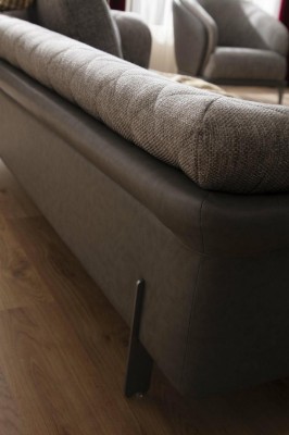 Sofagarnitur Sofa 3 Sitzer Grau Sessel Wohnzimmer Möbel Luxus Design