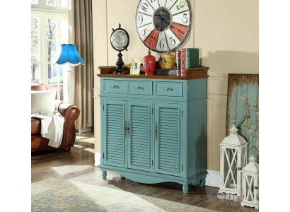 Echtholz Kommoden Blaue Anrichte Schränke Sideboard Regal Kommode