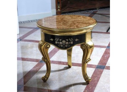 Благородный дизайнерский классический приставной столик для гостиной из натурального дерево