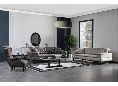 Sofagarnitur 331Sitzer Anrichte mit Spiegel Couchtisch Garnitur Luxus