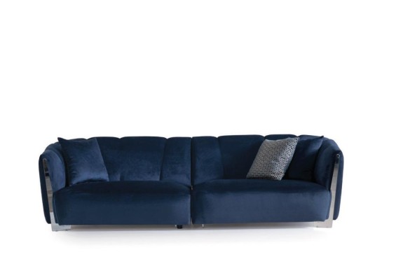 Wohnzimmer Sofa Couch Designer Textil Sitz Polster Design blau