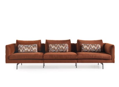 Wohnzimmer Sofa 4 Sitzer Couch Sitz Polster Couchen Design braun