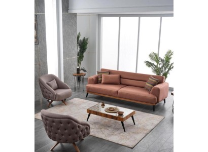 Комфортный и стильный комплект дивана и 2 кресло Chesterfield в стильной расцветке 