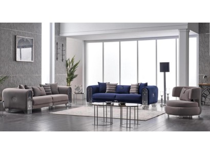 Sofagarnitur 331 Sitzer Luxus Stoff Set 3 tlg Polstersofa Textil Möbel