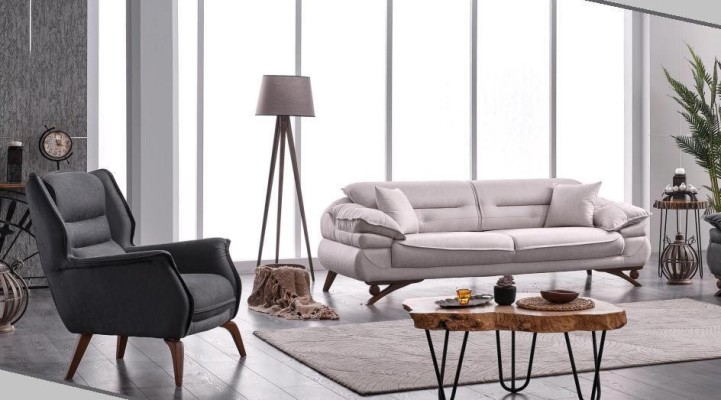 Sofagarnitur 3+1 Sitzer Stil Modern Luxus Möbel Polster Stoff Relax Sofa