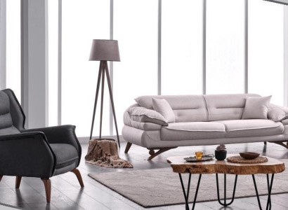 Sofagarnitur 3+1 Sitzer Stil Modern Luxus Möbel Polster Stoff Relax Sofa